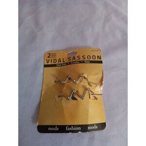 Vintage Vidal Sassoon Fashion Hair Slides 2 Pieces Silver New York London Paris